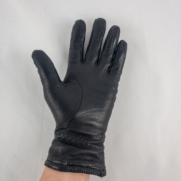 Grandoe Vintage Soft Black Vegan Leather Gloves Medium 7 - Picture 1 of 16